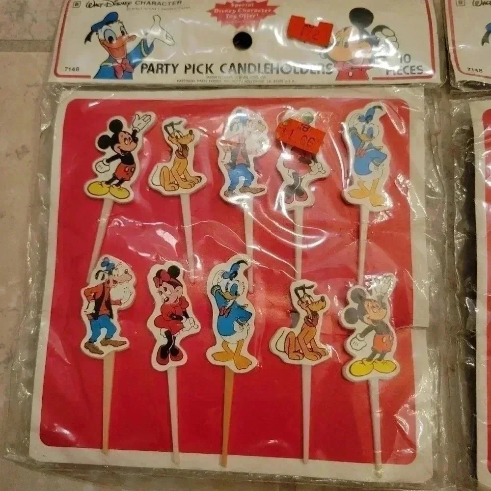 Vintage Disney Party Pick Candleholders Birthday Cake Cupcake 20